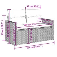 vidaXL Loungegrupp 10 delar med svarta dynor konstrotting - Bild 10