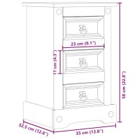 vidaXL Sängbord Corona 35x32,5x58 cm massiv furu - Bild 9