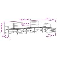 vidaXL Soffgrupp för trädgården 6 delar massiv furu - Bild 9