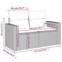 vidaXL Loungegrupp 10 delar med svarta dynor konstrotting - Bild 8