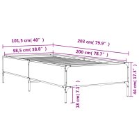 vidaXL Sängram sonoma-ek 100x200 cm konstrueradt trä och metall - Bild 9