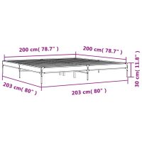 vidaXL Sängram sonoma-ek 200x200 cm konstruerat trä och metall - Bild 9