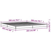 vidaXL Sängram svart 200x200 cm konstruerat trä och metall - Bild 9