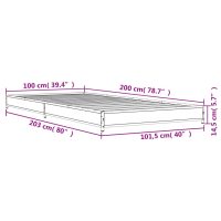 vidaXL Sängram sonoma-ek 100x200 cm konstrueradt trä och metall - Bild 9