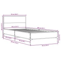 vidaXL Sängram sonoma-ek 90x200 cm konstruerat trä och metall - Bild 9