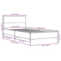 vidaXL Sängram brun ek 100x200 cm konstruerat trä och metall - Bild 9