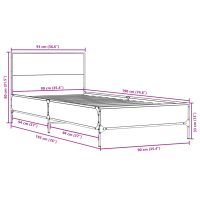 vidaXL Sängram brun ek 90x190 cm konstruerat trä och metall - Bild 9