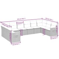 vidaXL Loungegrupp 10 delar med svarta dynor konstrotting - Bild 3