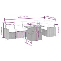 vidaXL Soffgrupp för trädgården med dynor 7 delar svart konstrotting - Bild 3