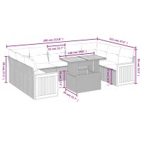 vidaXL Loungegrupp 10 delar med svarta dynor konstrotting - Bild 3