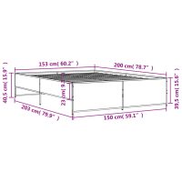 vidaXL Sängram svart 150x200 cm konstruerat trä och metall - Bild 9