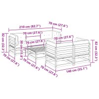 vidaXL Soffgrupp med dynor 6 delar impregnerad furu - Bild 12