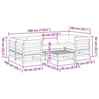 vidaXL Soffgrupp för trädgården med dynor 7 delar massiv douglasgran - Bild 12