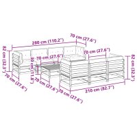 vidaXL Soffgrupp för trädgården med dynor 8 delar massiv furu - Bild 12