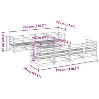 vidaXL Soffgrupp för trädgården 9 delar vit massiv furu - Bild 11