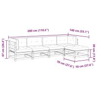 vidaXL Trädgårdssoffa med dynor 5 delar massiv furu - Bild 12