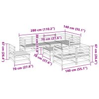 vidaXL Soffgrupp för trädgården 9 delar massiv furu - Bild 12