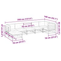 vidaXL Soffgrupp för trädgården med dynor 7 delar impregnerad furu - Bild 12