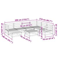 vidaXL Soffgrupp för trädgården 8 delar impregnerad furu - Bild 12