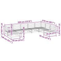 vidaXL Soffgrupp för trädgården 8 delar massiv furu - Bild 11