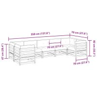 vidaXL Soffgrupp för trädgården med dynor 7 delar massiv furu - Bild 10