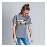 T-shirt med kortärm Dam Snoopy Grå Mörkgrå - Bild 4