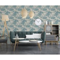 DUTCH WALLCOVERINGS Tapet Tropical beige och ljusblå - Bild 3