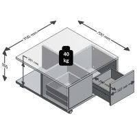 FMD Mobilt soffbord 70x70x35,5 cm betong och vit högglans - Bild 6