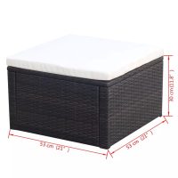 vidaXL Fotpall ottoman 53x53x30 cm konstrotting brun - Bild 4