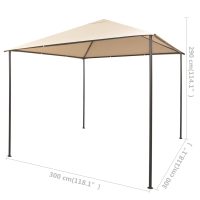 vidaXL Paviljong 3x3 m stål beige - Bild 8