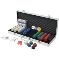 vidaXL Pokerset med 500 marker aluminium - Bild 2