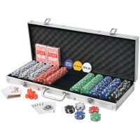 vidaXL Pokerset med 500 marker aluminium - Bild 2