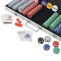 vidaXL Pokerset med 500 marker aluminium - Bild 3