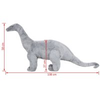 vidaXL Stående plyschleksak brachiosaurus grå XXL - Bild 4