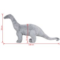 vidaXL Stående plyschleksak brachiosaurus grå XXL - Bild 5