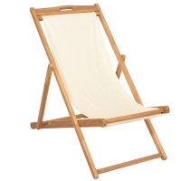 vidaXL Strandstol teakträ 56x105x96 cm gräddvit - Bild 2