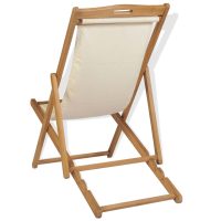 vidaXL Strandstol teakträ 56x105x96 cm gräddvit - Bild 5