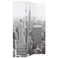 vidaXL Hopfällbar rumsavdelare New York i dagtid 120x170 cm svart/vit - Bild 3