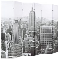 vidaXL Hopfällbar rumsavdelare New York i dagtid 228x170 cm svart/vit - Bild 3