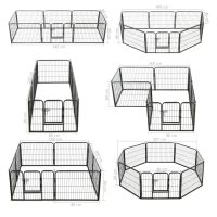 vidaXL Hundhage 8 paneler stål 60x80 cm svart - Bild 9