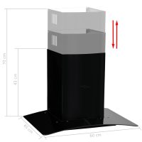 vidaXL Väggmonterad köksfläkt rostfritt stål 756 m³/h 60 cm svart - Bild 6