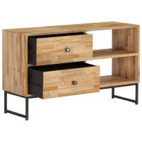 vidaXL TV-bänk massiv återvunnen teak 90x30x55 cm - Bild 4