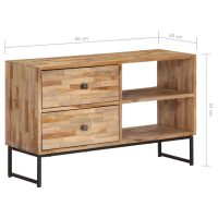 vidaXL TV-bänk massiv återvunnen teak 90x30x55 cm - Bild 8