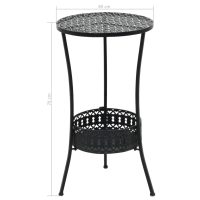 vidaXL Bistrobord svart 40x70 cm metall - Bild 6