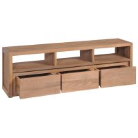 vidaXL TV-bänk massiv teak med naturlig finish 120x30x40 cm - Bild 2