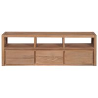 vidaXL TV-bänk massiv teak med naturlig finish 120x30x40 cm - Bild 7