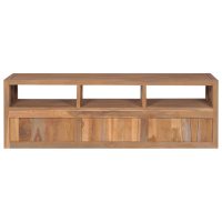 vidaXL TV-bänk massiv teak med naturlig finish 120x30x40 cm - Bild 8