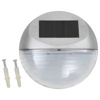 vidaXL Sollampa vägg LED set 12 st rund silver - Bild 2