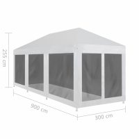 vidaXL Partytält med 8 sidoväggar i nät 9x3 m - Bild 6