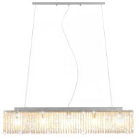 vidaXL Taklampa med kristallpärlor silver 104 cm E14 - Bild 3